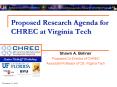 Proposed Research Agenda for CHREC at Virginia Tech PowerPoint PPT Presentation