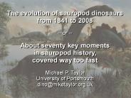 The evolution of sauropod dinosaurs