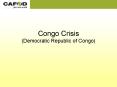Congo Crisis Democratic Republic of Congo PowerPoint PPT Presentation