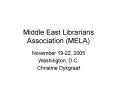 Middle East Librarians Association MELA PowerPoint PPT Presentation