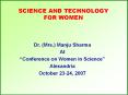 SCIENCE AND TECHNOLOGY FOR WOMEN PowerPoint PPT Presentation