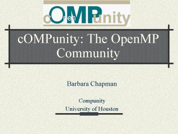 cOMPunity: The OpenMP Community