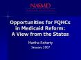 Opportunities for FQHCs in Medicaid Reform: A View from the States PowerPoint PPT Presentation
