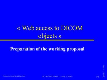 Web access to DICOM objects