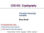 COS 433: Cryptography