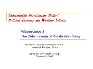 Understanding Privatisation Policy: Political Economy and Welfare Effects