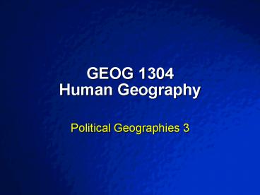 Political Geographies 3