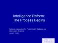 Intelligence Reform: The Process Begins PowerPoint PPT Presentation