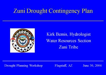 Zuni Drought Contingency Plan