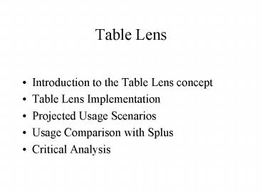 Table Lens