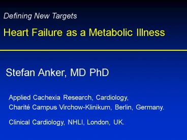 Stefan Anker, MD PhD
