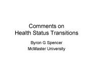 Comments on Health Status Transitions