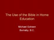 The Use of the Bible in Home Education