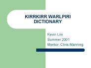 KIRRKIRR WARLPIRI DICTIONARY