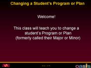 Changing a Students Program or Plan