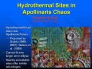 Hydrothermal Sites in Apollinaris Chaos