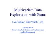 Multivariate Data Exploration with Stata:
