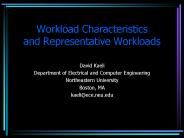 Workload Characteristics and Representative Workloads