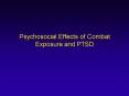 Psychosocial Effects of Combat Exposure and PTSD PowerPoint PPT Presentation