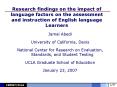 Research findings on the impact of language factors on the assessment and instruction of English lan PowerPoint PPT Presentation