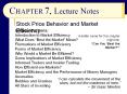 CHAPTER 7, Lecture Notes PowerPoint PPT Presentation