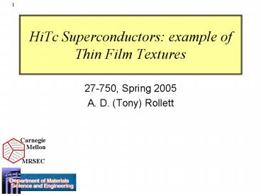 HiTc Superconductors: example of Thin Film Textures