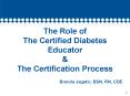 The Role of The Certified Diabetes Educator PowerPoint PPT Presentation