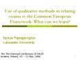 Use of qualitative methods in relating exams to the Common European Framework: What can we learn PowerPoint PPT Presentation
