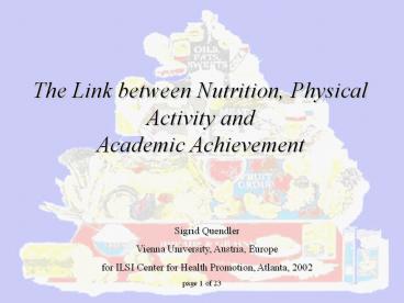 The Link between Nutrition, Physical Activity and