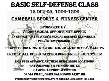 BASIC SELFDEFENSE CLASS