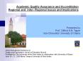 Academic Quality Assurance and Accreditation Regional and Inter Regional Issues and Implications PowerPoint PPT Presentation