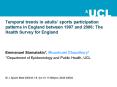 Temporal trends in adults sports participation patterns in England between 1997 and 2006: The Health PowerPoint PPT Presentation