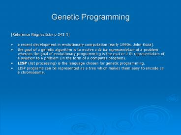 Genetic Programming