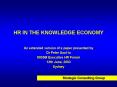 HR IN THE KNOWLEDGE ECONOMY PowerPoint PPT Presentation