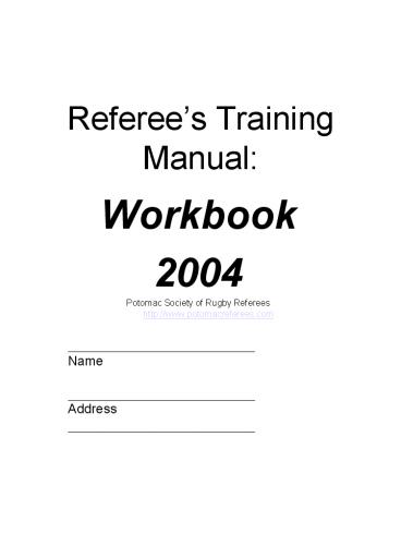 Referees Training Manual: