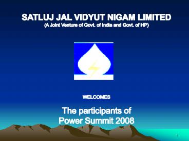 SATLUJ JAL VIDYUT NIGAM LIMITED