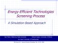 Energy Efficient Technologies Screening Process PowerPoint PPT Presentation