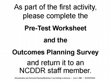 Components of a Logic Model