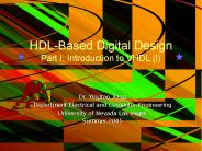 HDL-Based Digital Design Part I: Introduction to VHDL (I)