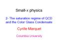 Small-x physics 2- The saturation regime of QCD and the Color Glass Condensate PowerPoint PPT Presentation