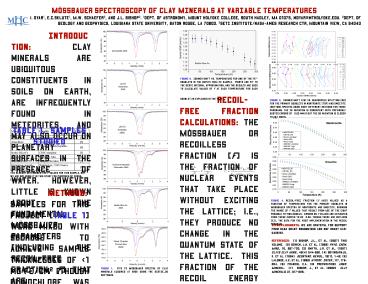 MSSBAUER SPECTROSCOPY OF CLAY MINERALS AT VARIABLE TEMPERATURES