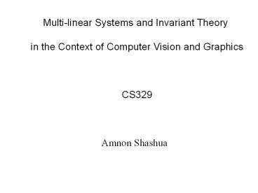 Multilinear Systems and Invariant Theory