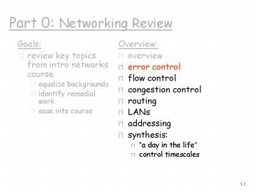 Part 0: Networking Review