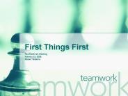 First Things First