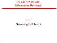 CS 430 INFO 430 Information Retrieval