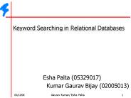 Keyword Searching in Relational Databases