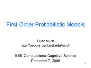 FirstOrder Probabilistic Models