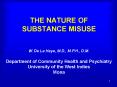THE NATURE OF SUBSTANCE MISUSE PowerPoint PPT Presentation