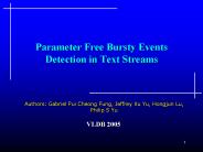 Parameter Free Bursty Events Detection in Text Streams