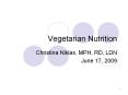 Vegetarian Nutrition PowerPoint PPT Presentation